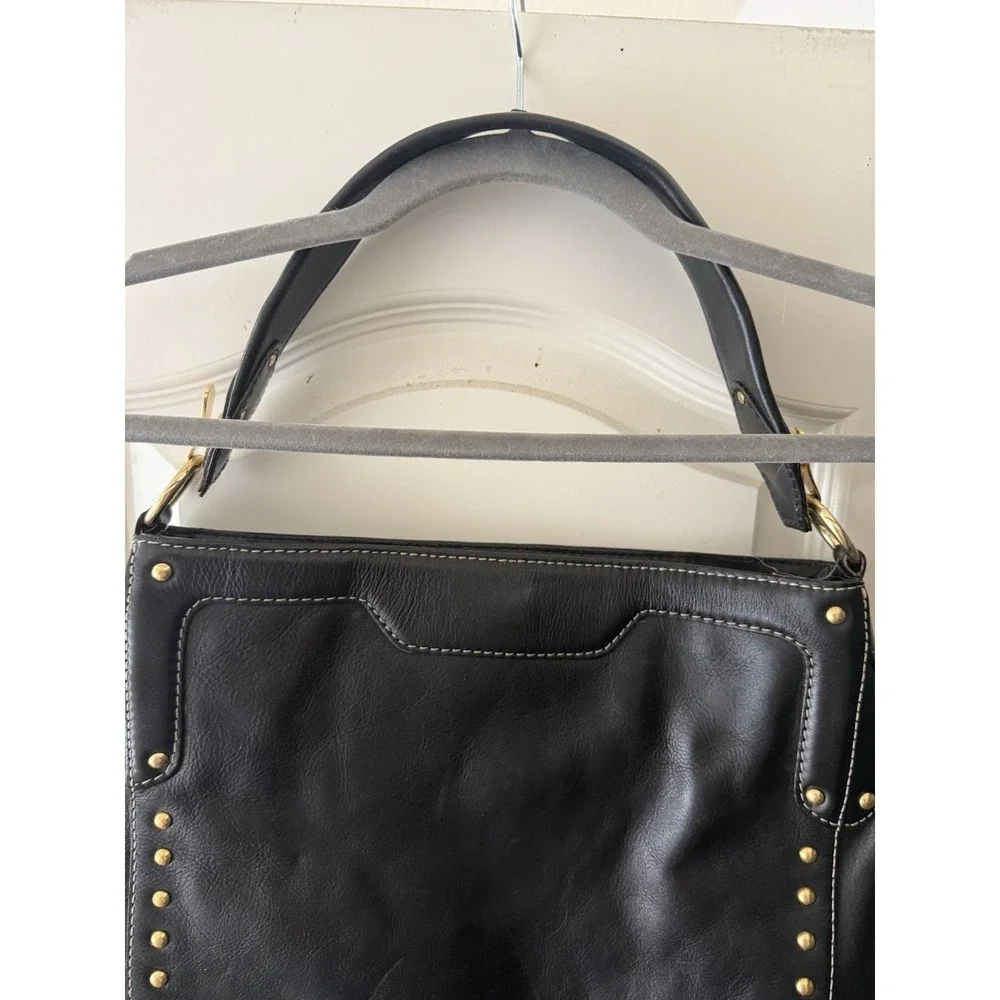 Michael Kors Black Pebbled Leather Studded Hobo Bag Vintage